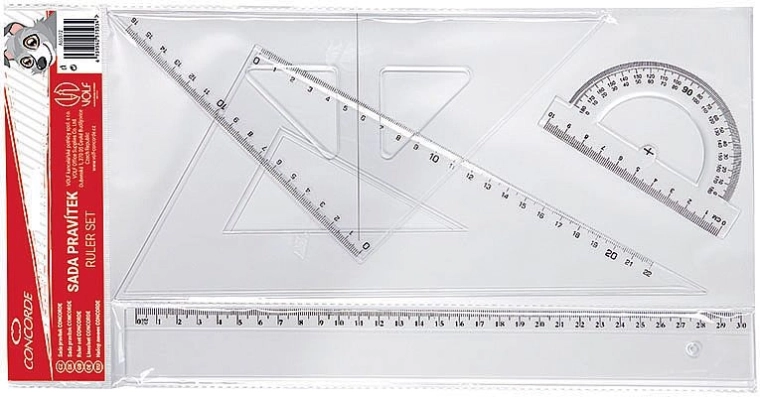 Sæt med transparente linealer CONCORDE, 4 stk.