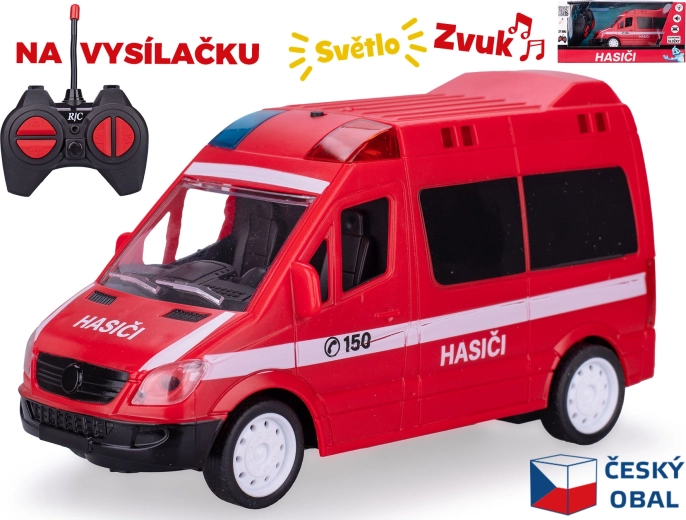 RC brandbil 17 cm med fjernstyring og lys- og lydeffekter