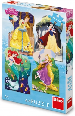 Puslespil DISNEY prinsesser 4×54 brikker DINO