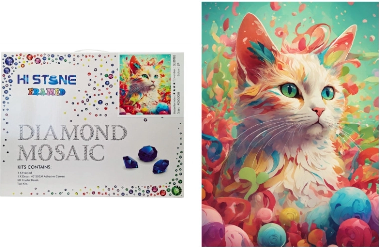 Diamantmosaik Kat