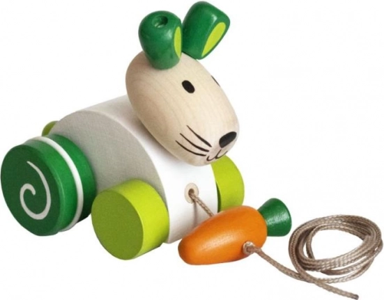 Træklegetøj kanin med gulerod
