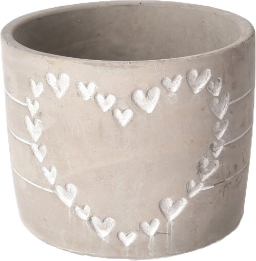 Betonblomsterpotte hjerte grå