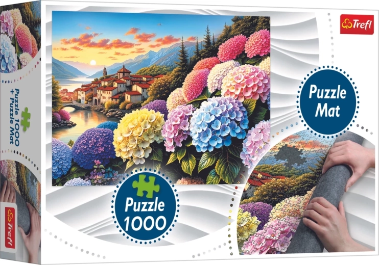 Trefl puslespil hortensia 1000 brikker med underlag