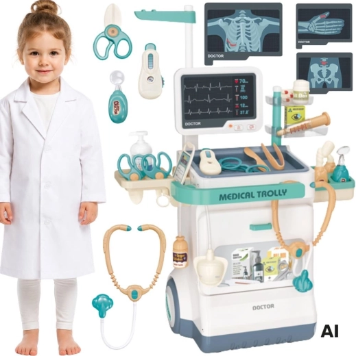 Woopie lægevogn lille doktor med EKG, lyd og lys - 1 stk.