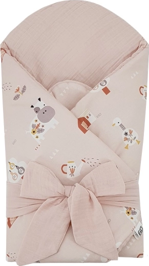 Musselin-svøb med kokosindsats Powder Pink 75 × 75 cm