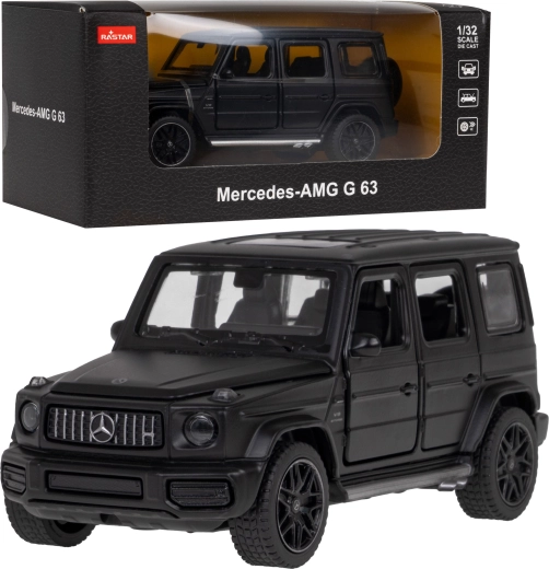 Bilmodel Mercedes‑AMG G 63 1:32 Rastar med metalkarosseri og elementer der kan åbnes – sort