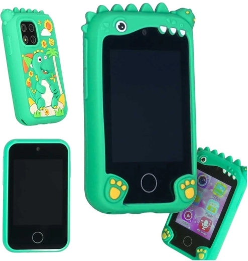 Børnesmartphone med kamera og video 8 GB, grøn dinosaur