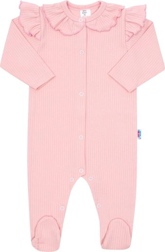 Baby heldragt i bomuld New Baby Stripes lyserød 86 (12–18 mdr.)
