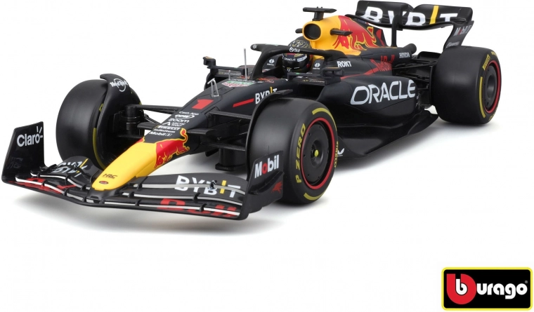 metalmodel F1 ORACLE RED BULL RACING RB19 1:18 med kører Max Verstappen