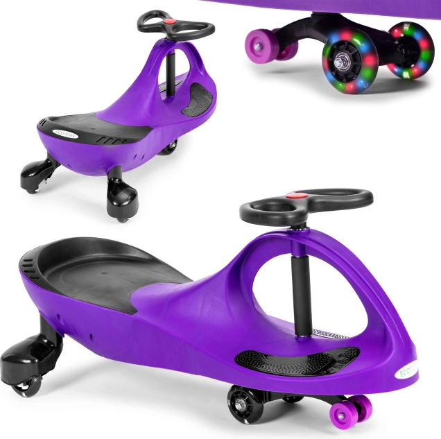 Wiggle car-løbecykel med LED-hjul lilla ECOTOYS