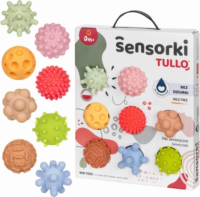 Pastelfarvede sensoriske bolde Tullo - sæt med 8 bolde