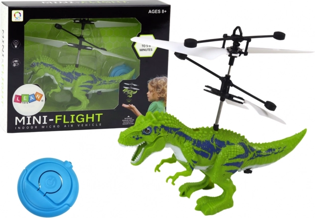 Flyvende dinosaur helikopter styret med hånd grøn