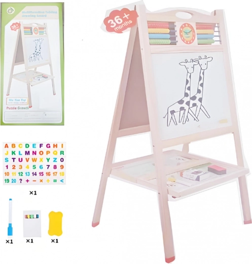 Dobbelt­sidet trætavle med kugleramme og tilbehør