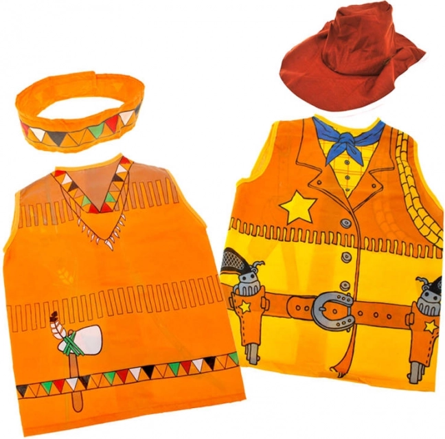 Børnekostume cowboy eller indianer – vest og hat
