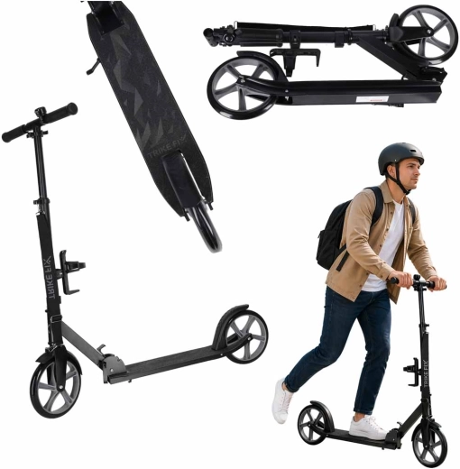Sammenklappeligt byløbehjul Trike Fix 200 mm sort-grå