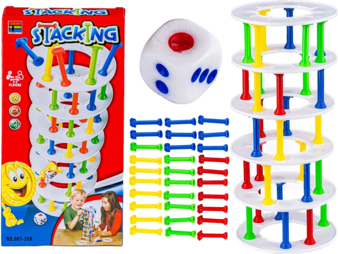 Fingerfærdighedsspil stacking farverigt tårn – byg tårnet
