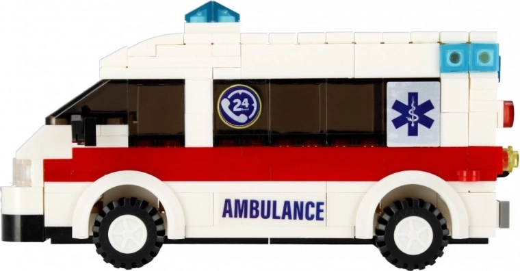 Realistisk ambulance med funktionelle detaljer