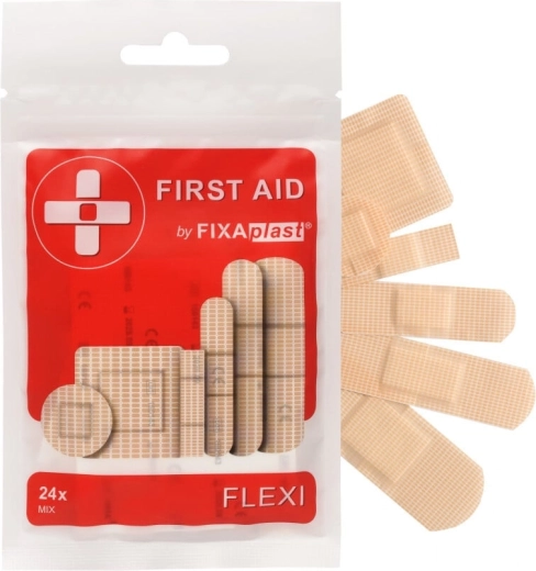 Fixaplast First Aid Flexi Mix elastiske plastre 24 stk.