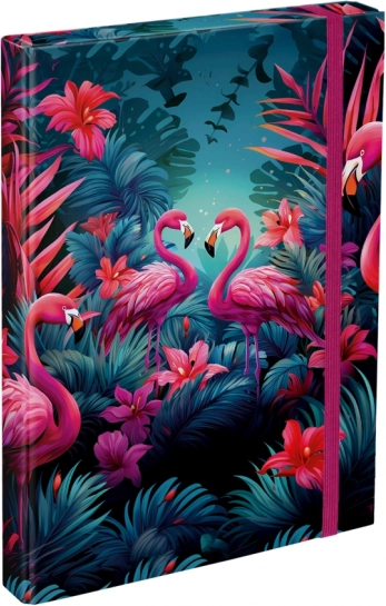 BAAGL Mappe til skolehæfter A4 – flamingoer