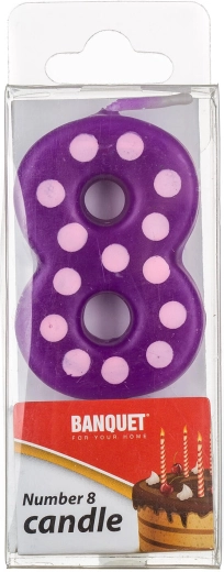 Fødselsdagslys tal 8 med spids 5 × 3 cm