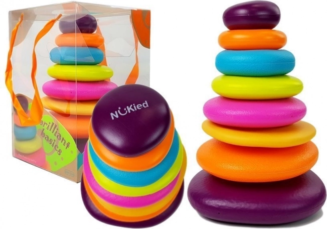 Farverig pyramide med ringe til børn