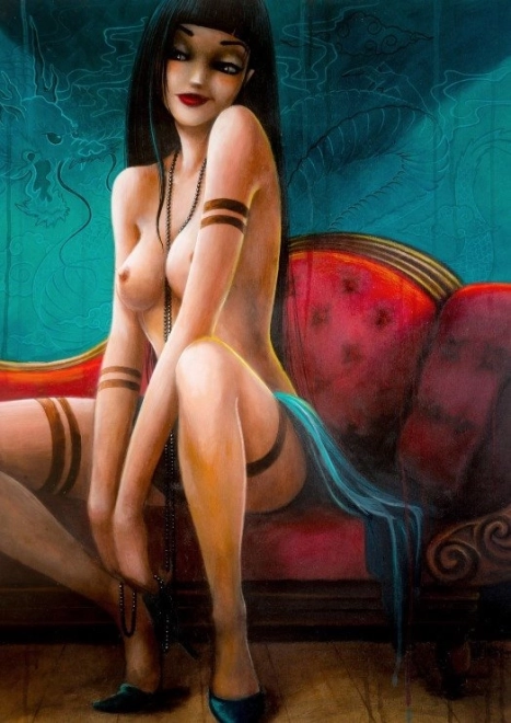 Puslespil Misstigri: Frøken dragedame 1000 brikker