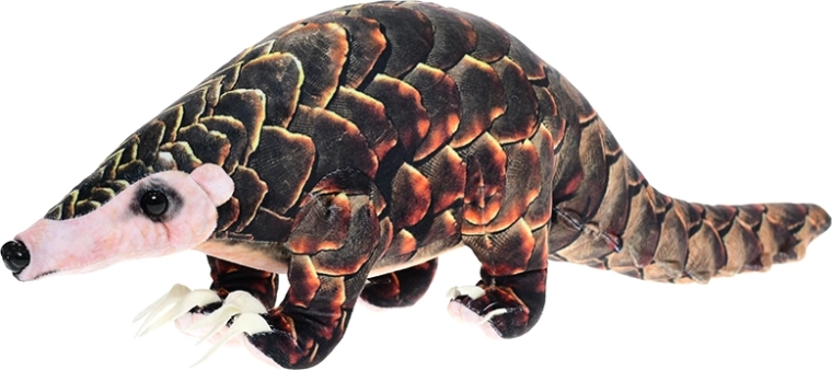 Plysset pangolin 50 cm – realistisk stående legetøj til børn og voksne