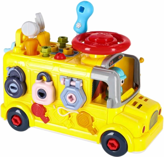 Kørende bus fuld af aktiviteter