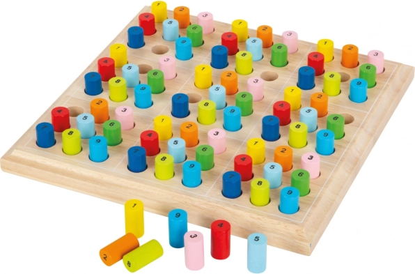 Træ-sudoku med farvede ruller