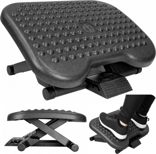 Ergonomisk fodstøtte til skrivebord med knopper, justerbar i 3 niveauer