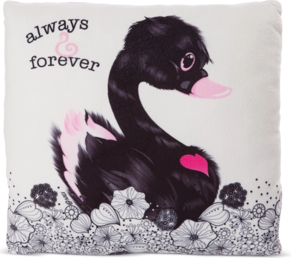 NICI pude Love sort svane 30 × 30 cm