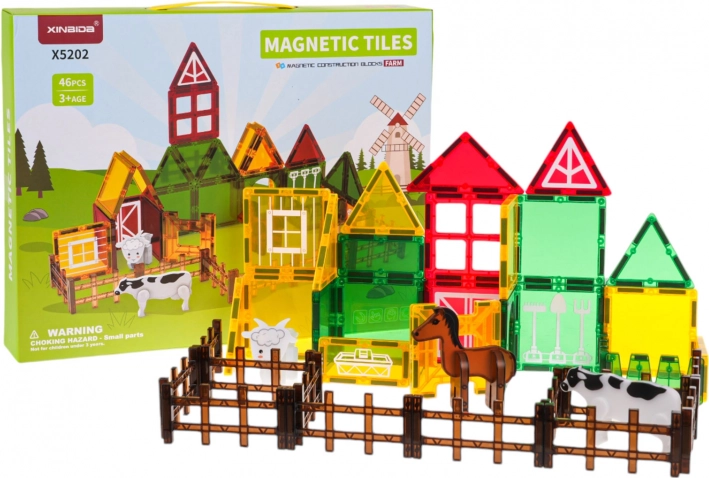 Magnetisk byggesæt Gård 46 stk