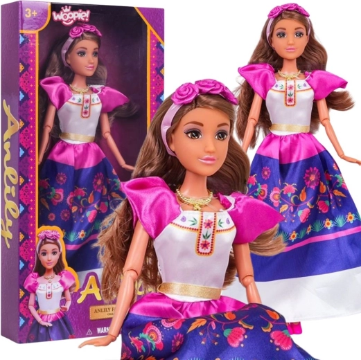 Woopie dukke Lily i traditionelt mexicansk blomsterdragt