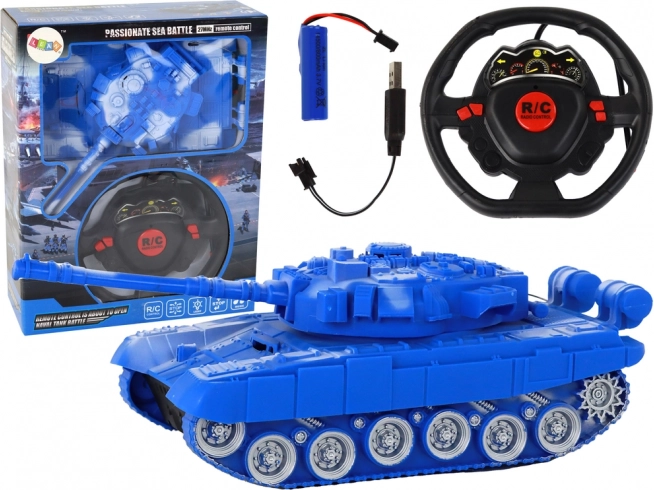 Sjov RC-tank Blå 1:18 27MHz