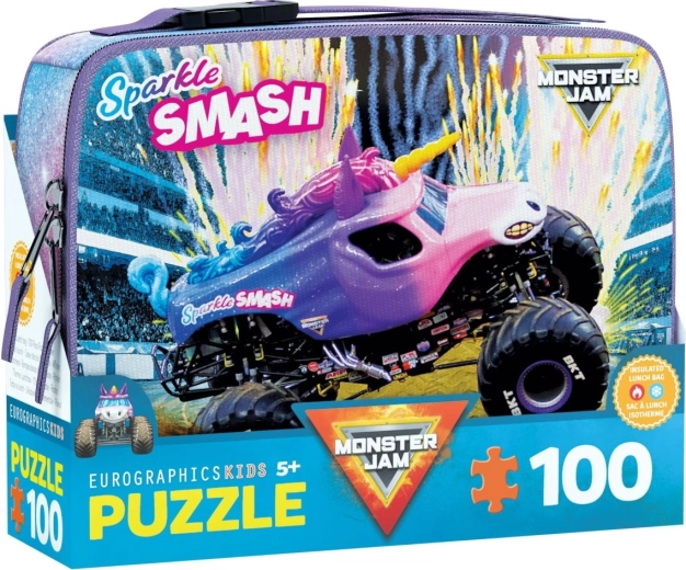 Puslespil i snackboks MONSTER JAM Sparkle Smash 100 brikker