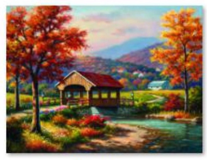 Diamantmaling – efterårslandskab 40 × 30 cm - 1 stk.