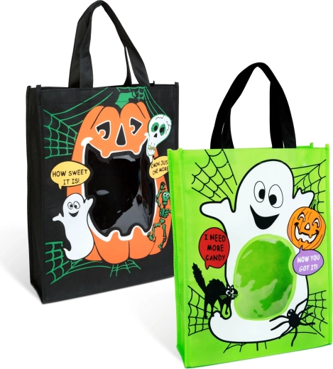 Halloween-gavepose med vindue - 1 stk.