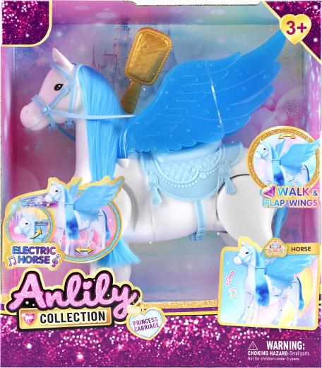 Interaktiv gående pony med lyde – blå