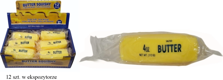 Antistress-squishy i form af en smørklods