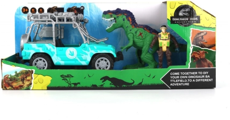 Dinosaur-sæt med bil