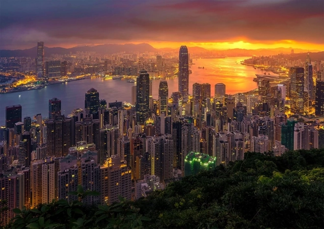 Puslespil Hongkong ved daggry 1000 brikker