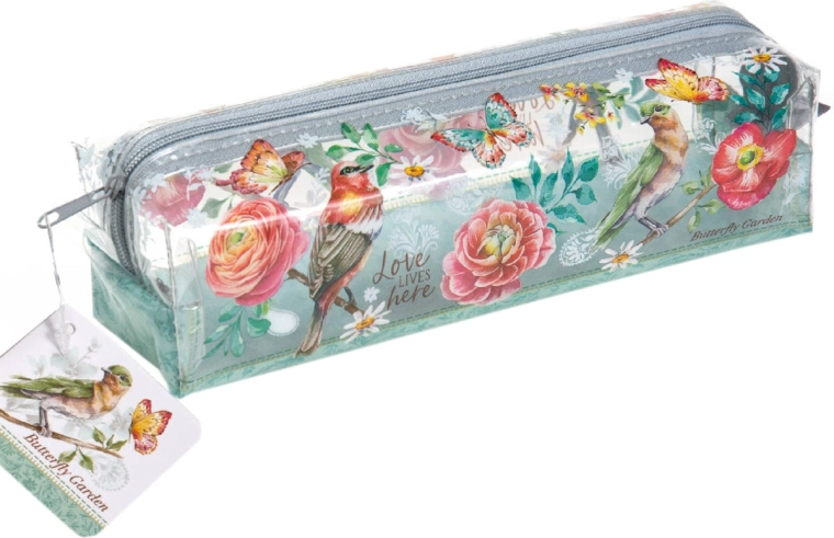 Gennemsigtigt etui til penne eller kosmetik Argus Butterfly Garden - 1 stk.