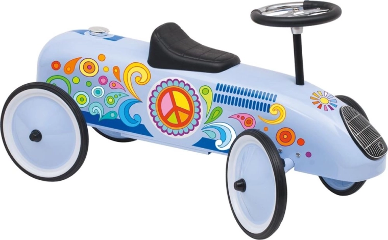 blå løbecykel i 60’er-stil