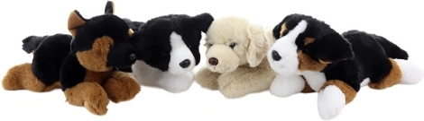 Plysbamse liggende hund 20 cm miljøvenlig