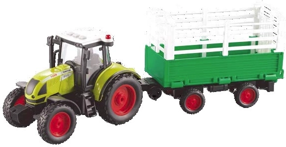 Farm service-traktor med vogn til transport af hø 1:16
