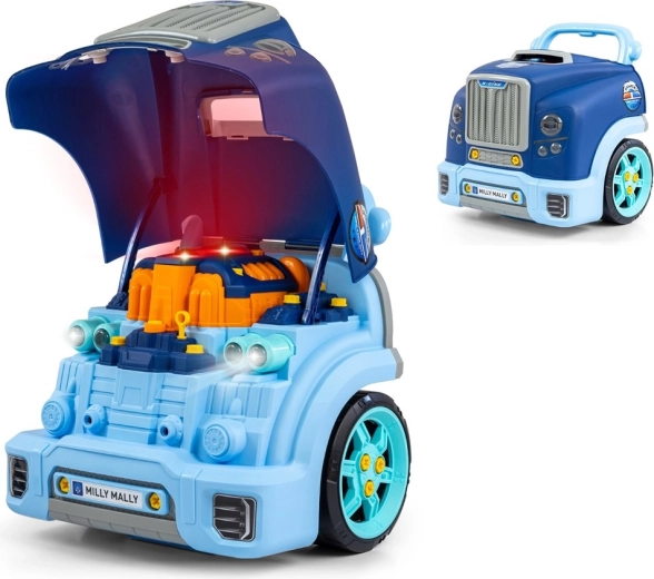 Realistisk model af bilens forende med åbningsbar motorhjelm MILLY MALLY N-GINE, blå
