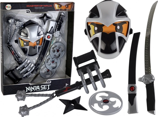Ninja Warrior Sæt Sværd Maske Shuriken Diske Kløer Cluster