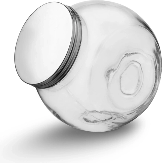 Glasbeholder med låg i rustfrit stål 0,5 l