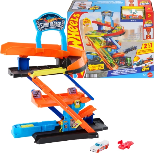 Hot Wheels City stuntgarage med transformation og bil