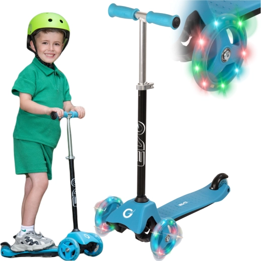 EVO trehjulet børneløbehjul Light Up Mini Cruiser blå
